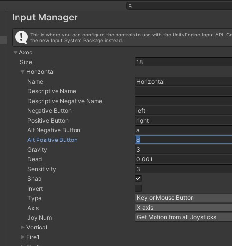 Horizontal inputs